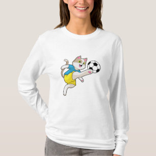 Cat as Soccer player with Soccer ball T-Shirt