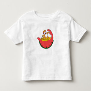 Cat as Surfer with Watermelon Toddler T-Shirt