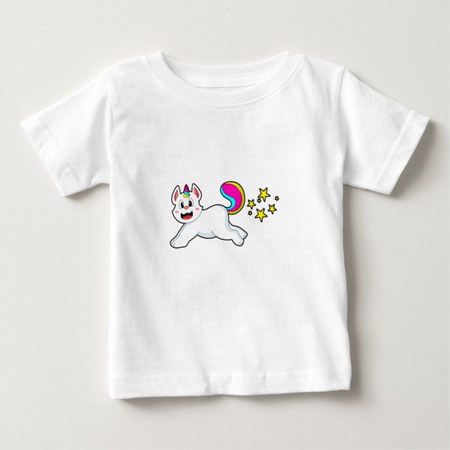 Cat as Unicorn Baby T-Shirt (Front)