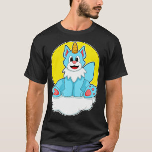 Cat as Unicorn on Clouds Sun T-Shirt