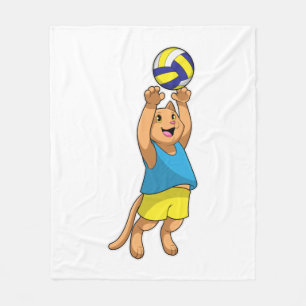 Cat as Volleyball player with Volleyball Fleece Blanket