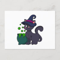 Cat as Witch with Cauldron