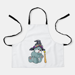 Cat as Wizard with Magic wand & Hat Apron