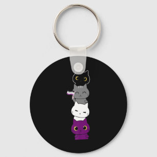 Cat Asexual Pride Cute Ace Flag Animal Pet Lovers Key Ring