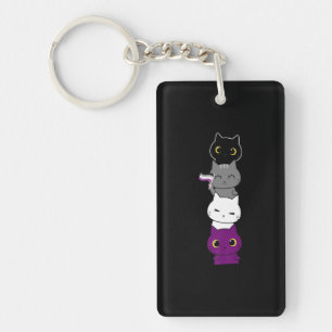 Cat Asexual Pride Cute Ace Flag Animal Pet Lovers Key Ring