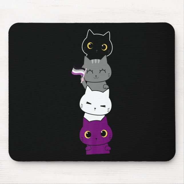 Cat Asexual Pride Cute Ace Flag Animal Pet Lovers Mouse Pad (Front)