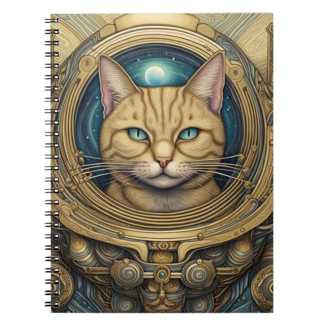Cat astronaut cyberpunk art  notebook (Front)