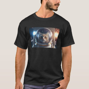 Cat Astronaut Deep In Space Cosmic T-Shirt