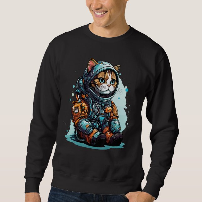 Cat Astronaut Helmet Space Explorer Astronauts Cat Sweatshirt (Front)
