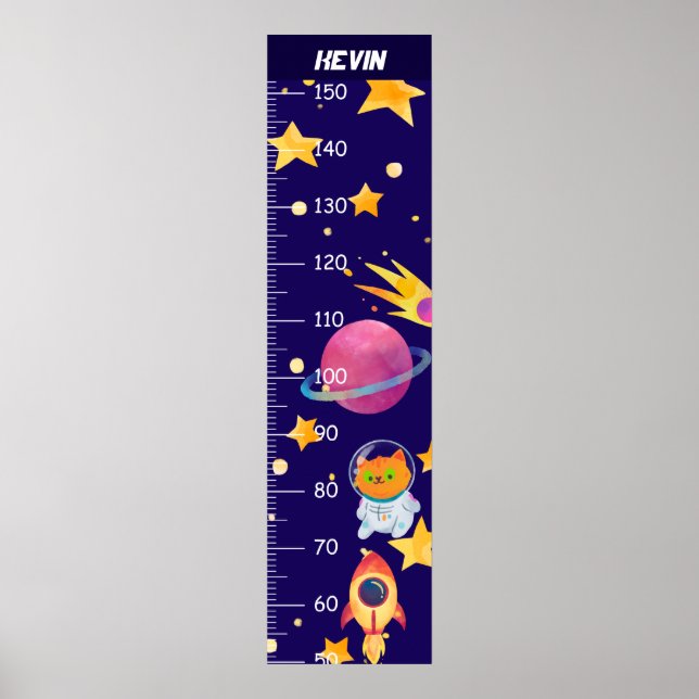 Cat Astronaut In Space Growth Chart (Front)