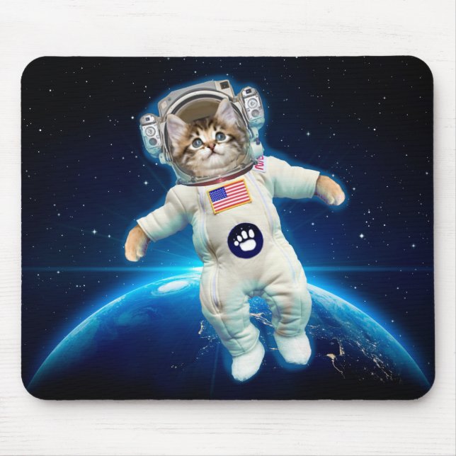 Cat astronaut in space mouse pad (Front)