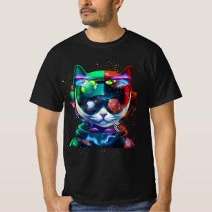 Cat Astronaut in Space Suit and Helmet in the Cosm T-Shirt