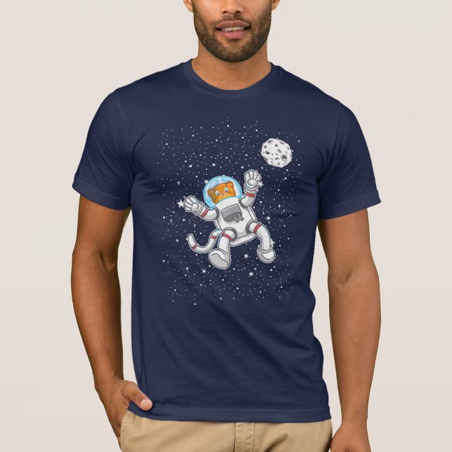 Cat Astronaut In Space Suit Funny Astronomy T-Shirt (Front)