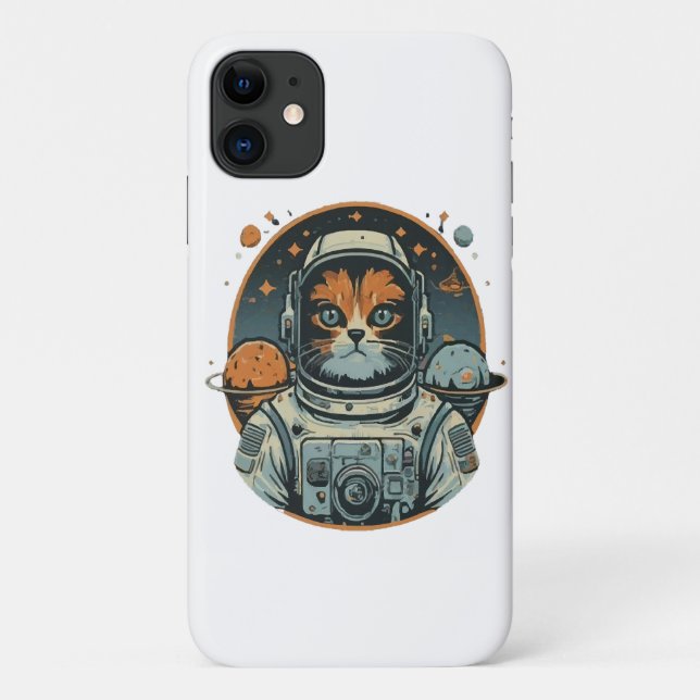 Cat-astronaut on Asteroids Case-Mate iPhone Case (Back)