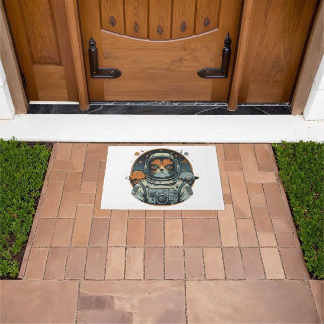 Cat-astronaut on Asteroids Doormat (Outdoor)