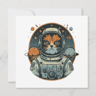 Cat-astronaut on Asteroids Invitation