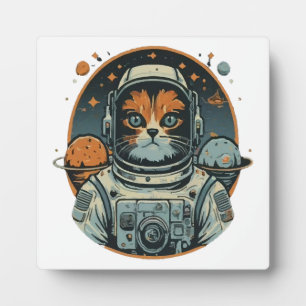 Cat-astronaut on Asteroids Plaque