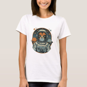 Cat-astronaut on Asteroids T-Shirt