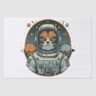 Cat-astronaut on Asteroids Tissue Paper