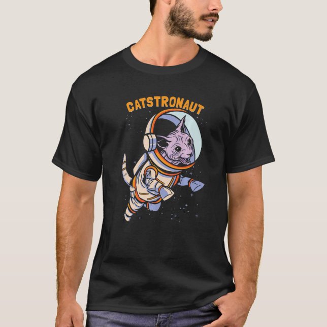 Cat Astronaut Space T-Shirt (Front)
