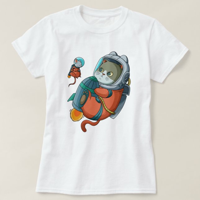 Cat Astronaut T-Shirt (Design Front)