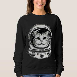 Cat Astronaut With Helmet Sweatshirt