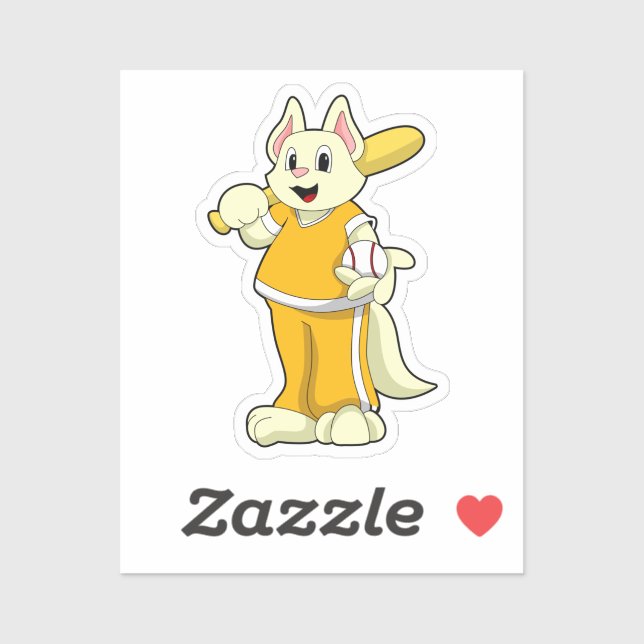 Cat at Baseball with Baseball bat (Sheet)