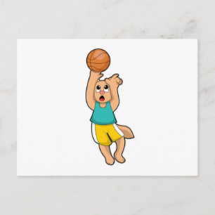 Cat at Basketball Sports Postcard