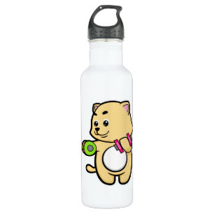 Cat at Biceps training with Dumbbells 710 Ml Water Bottle