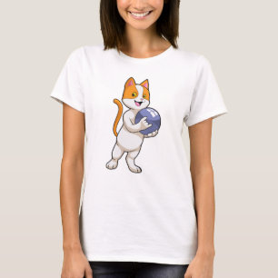 Cat at Bowling with Bowling ball T-Shirt