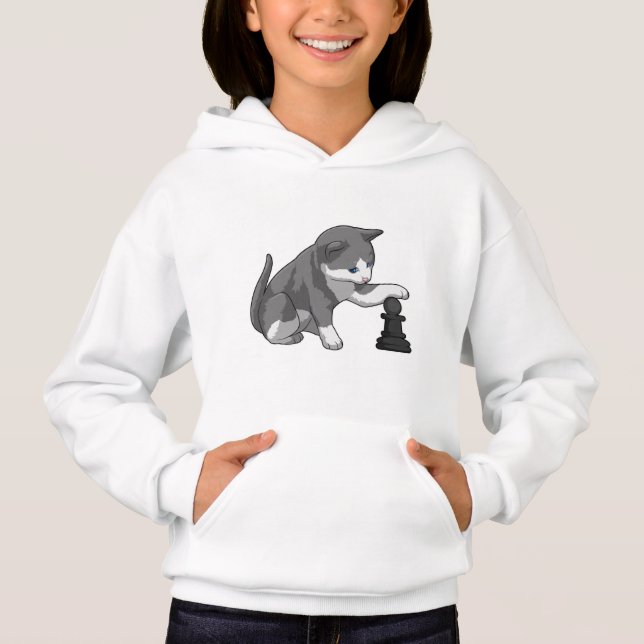 Cat at Chess with Chess piece Bishop (Front)