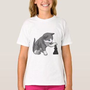 Cat at Chess with Chess piece Bishop T-Shirt