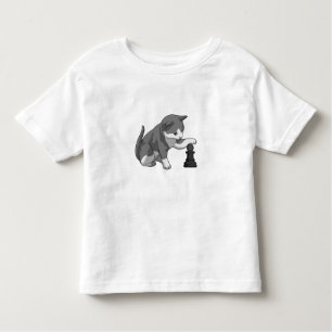 Cat at Chess with Chess piece Bishop Toddler T-Shirt