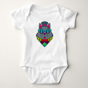 Cat at Chess with Chess piece Pawn Baby Bodysuit