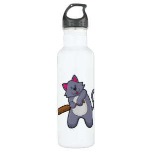 Cat at Cricket with Cricket bat 710 Ml Water Bottle