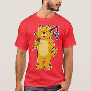 Cat at Fishing with Fishing rod Fish T-Shirt