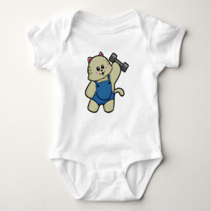 Cat at Fitness with Dumbbell Baby Bodysuit