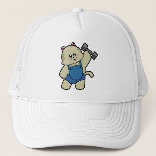 Cat at Fitness with Dumbbell Trucker Hat