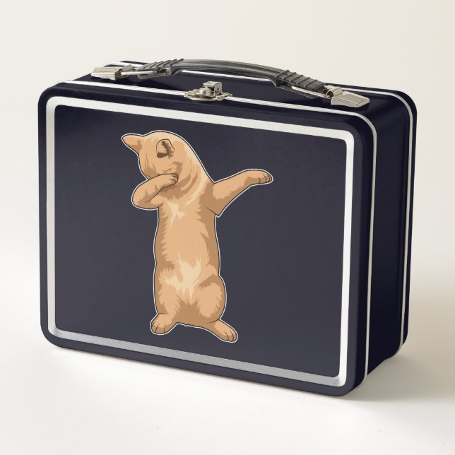 Cat at Hip Hop Dance Dab Metal Lunch Box (Front)
