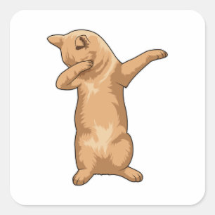Cat at Hip Hop Dance Dab Square Sticker