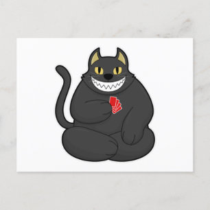 Cat at Poker with Poker cards