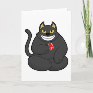 Cat at Poker with Poker cards