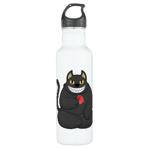 Cat at Poker with Poker cards 710 Ml Water Bottle