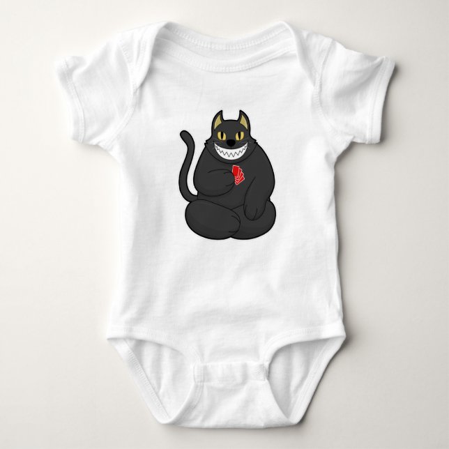 Cat at Poker with Poker cards Baby Bodysuit (Front)