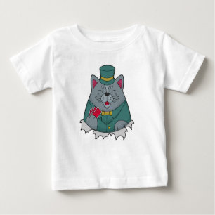 Cat at Poker with Poker cards Baby T-Shirt