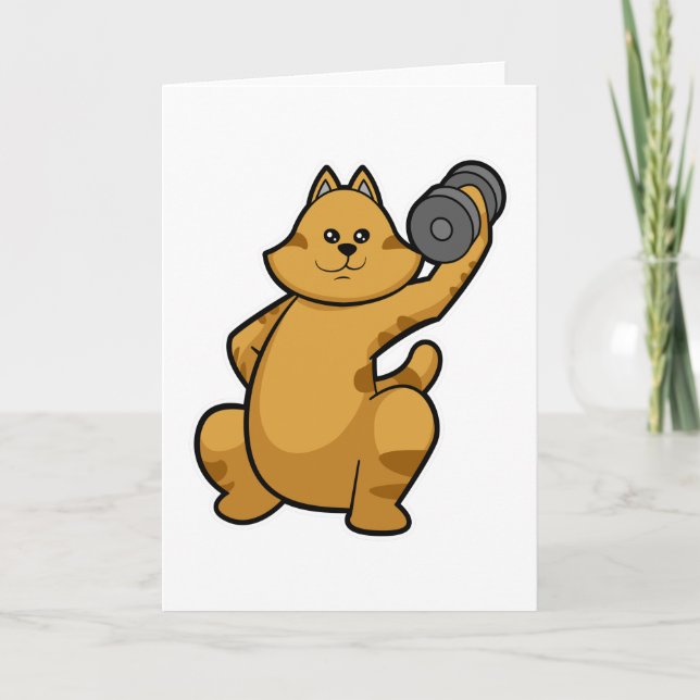 Cat at shoulder training with Dumbbell Card (Front)