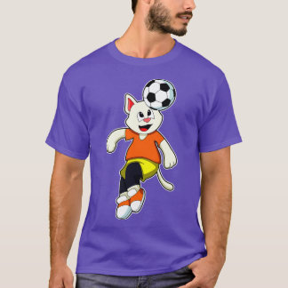 Cat at Sports with Soccer T-Shirt