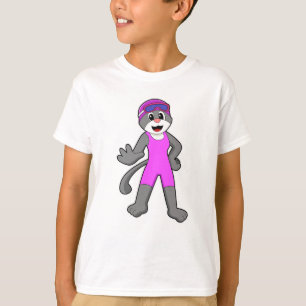 Cat at Swimming with Swimsuit T-Shirt