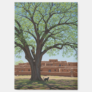 Cat at Taos Pueblo New Mexico Magnet