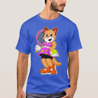 Cat at Tennis with Tennis racket 1 T-Shirt